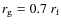 $r_{\rm g}=0.7~ r_{\rm f}$