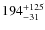$\rm 194^{+125}_{- 31}$