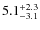 $\rm 5.1^{+ 2.3}_{- 3.1}$