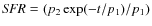 ${\it SFR}=(p_{2}\exp(-t/p_{1})/p_{1})$