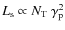 $L_{\rm s} \propto N_{\rm T}~\gamma_{\rm p}^2$