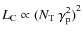 $L_{\rm C} \propto {( {N_{\rm T}~\gamma_{\rm p}^2})}^2$