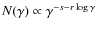 $N(\gamma)\propto \gamma^{-s-r\log{\gamma}}$