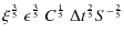 $\displaystyle {\xi}^{\frac{3}{5}}~{\epsilon}^{\frac{3}{5}}~{C}^{\frac{1}{5}}~{\Delta t}^{\frac{2}{5}}{S}^{-\frac{2}{5}}$