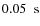 $0.05 \nobreak\mbox{$\;$ s}$