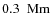 $0.3 \nobreak\mbox{$\;$ Mm}$