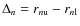 $\Delta_n=r_{n{\rm u}}-r_{n{\rm
l}}$