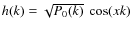 $h(k)=\sqrt{P_0(k)}~\cos(x k)$