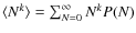 $\langle N^k\rangle =\sum_{N=0}^\infty N^kP(N)$