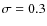 $\sigma=0.3$