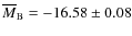 $\overline{M}_{\rm B}=-16.58\pm0.08$
