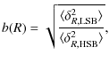 $\displaystyle b(R)=\sqrt{\frac{\langle\delta_{R,\rm LSB}^2\rangle}{\langle\delta_{R,\rm HSB}^2\rangle}},$