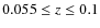 $0.055\leq z \leq 0.1$