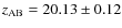 $z_{\rm {AB}}=
20.13\pm0.12$