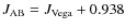 $J_{\rm {AB}} = J_{\rm {Vega}} + 0.938$