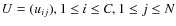 $U=(u_{ij}),1\leq i\leq C, 1\leq j\leq N$