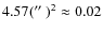$4.57(\hbox{$^{\prime\prime}$ })^2\approx0.02$