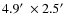 $4.9\hbox{$^\prime$ }\times2.5\hbox{$^\prime$ }$