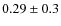 $0.29\pm0.3$