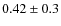 $0.42\pm0.3$