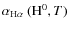 $\alpha_{\rm H\alpha}~({\rm H}^0,T)$