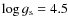 $\log g_{{\rm s}} = 4.5$
