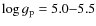 $\log g_{{\rm p}} = 5.0{-}5.5$