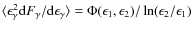 $\langle\epsilon_{\gamma}^2 {\rm d}F_{\gamma}/{{\rm d}\epsilon_{\gamma}}\rangle= \Phi(\epsilon_1,
\epsilon_2)/\ln(\epsilon_2/\epsilon_1)$