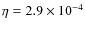 $\eta =2.9\times 10^{-4}$