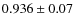 $0.936\pm{0.07}$