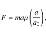 \begin{displaymath}F=ma\mu\left( \frac{a}{a_{0}}\right) ,
\end{displaymath}