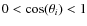 $0<\cos(\theta_{i})<1$