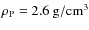 $\rho_{\rm P}=2.6~\rm g/cm^3$