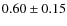 $0.60\pm 0.15$