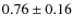 $0.76\pm 0.16$