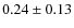$ 0.24\pm 0.13$