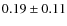 $ 0.19\pm 0.11$