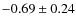$ -0.69\pm 0.24$