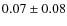 $ 0.07\pm 0.08$