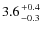 $3.6 {+0.4 \atop
-0.3}$