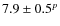 $7.9 \pm 0.5^p$