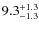 $\rm 9.3^{+1.3}_{-1.3}$
