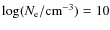 $\log(N_{\rm {e}}/\rm {cm}^{-3}) = 10$