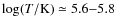 $\log(T/\rm {K})\simeq 5.6{-}5.8$