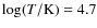 $\log(T/\rm {K}) = 4.7$