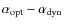 $\alpha_{\rm opt}-\alpha_{\rm dyn}$