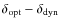 $\delta_{\rm opt}-\delta_{\rm dyn}$