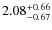 $2.08^{\rm +0.66}_{-0.67}$