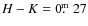 $H-K=0\hbox{$.\!\!^{\rm m}$ }27$