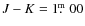 $J-K=1\hbox{$.\!\!^{\rm m}$ }00$